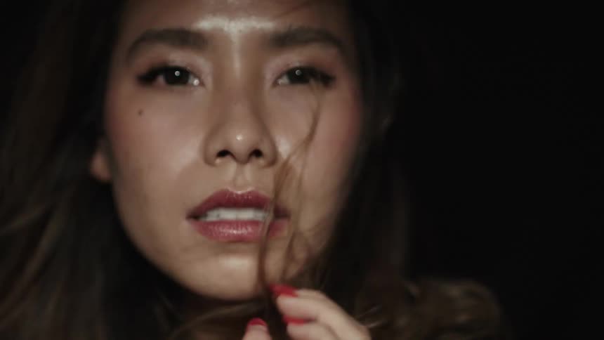 Woman with an intense expression
