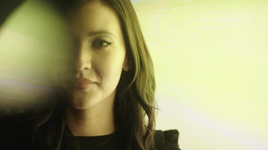 Female face illuminated diffused light
