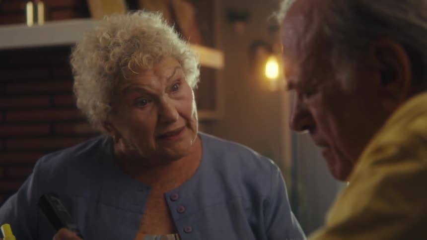 A couple are having a conversation