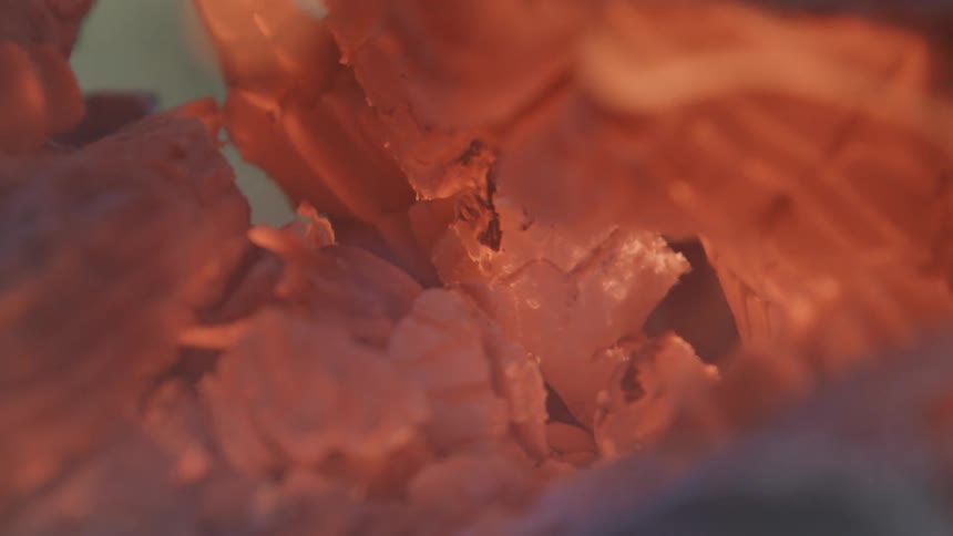 Fire crumbling an object to ash