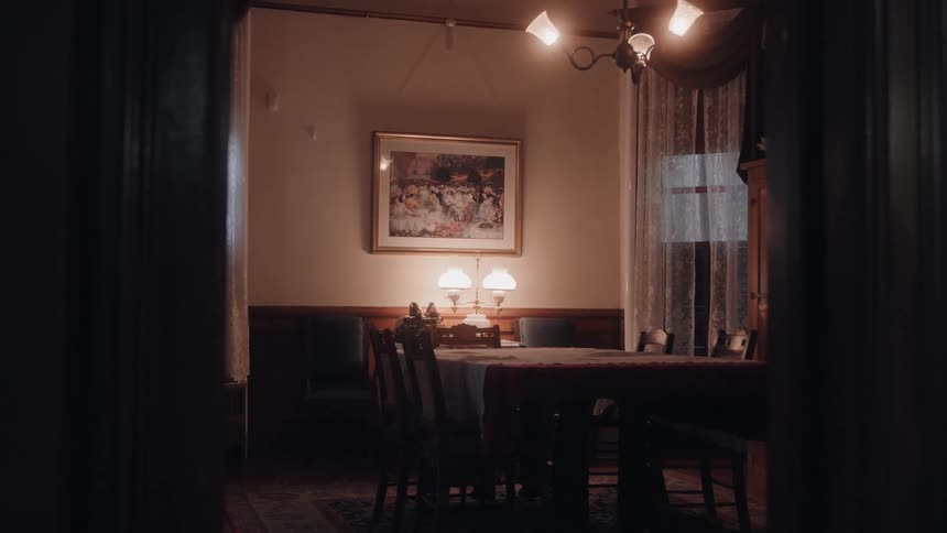 The dining room is empty