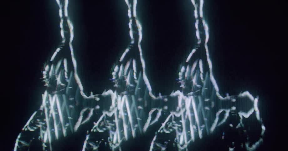 The hologram has a sequence of women dancing side by side