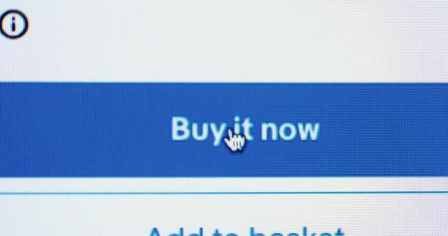 Computer screen showing cursor moving to and clicking buy it now tab