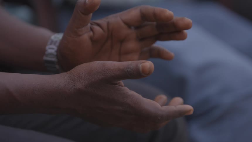 Male hands hitting