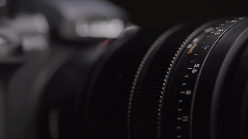 A camera turns in a circle