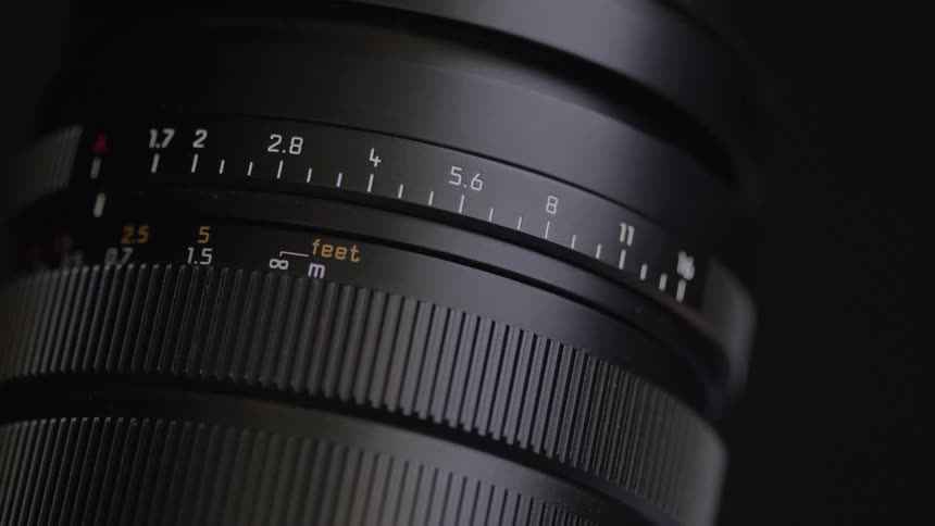 A close up of a camera turning