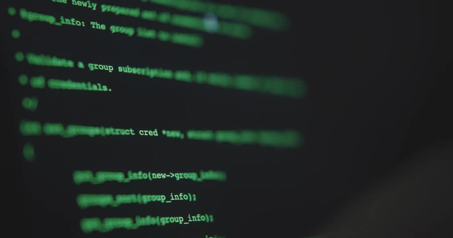 Coding text being written on a screen