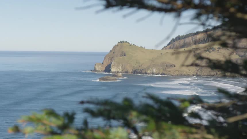 Natural landscape of the sea and the rocky coast at the end