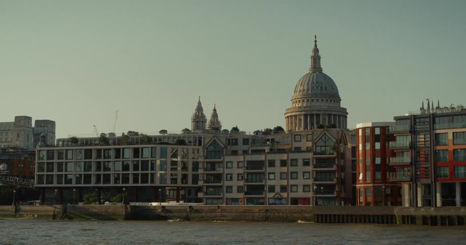 Dome of st pauls cathedral in london standing out among modern buildings