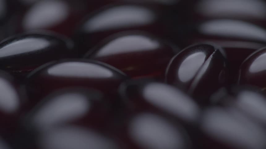 Capsules closeup with focus on surface details