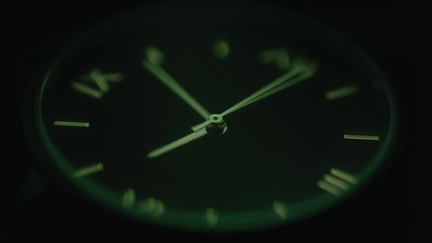 The dial on the watch spins in the dark