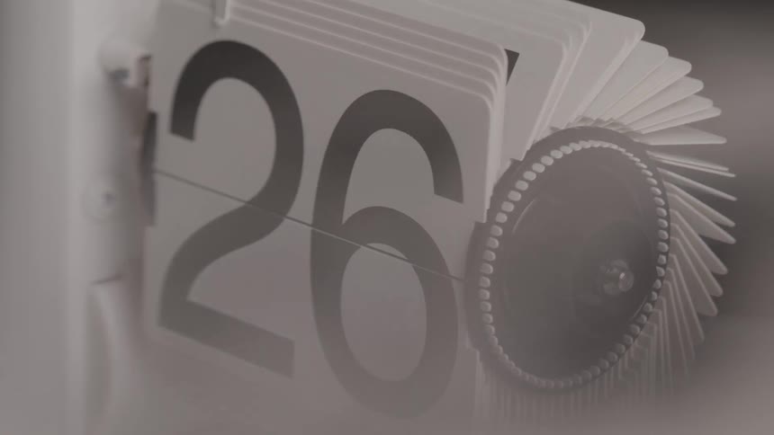 Numbers displayed on rotating foliage calendar