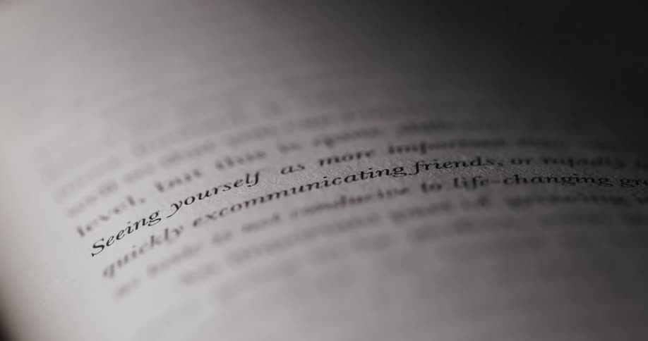 Closeup of a page in a book