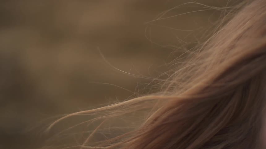 Wind blowing long hair
