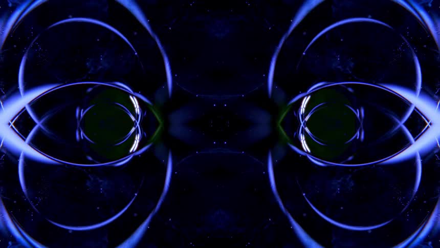 The digital artwork has flowing orbs
