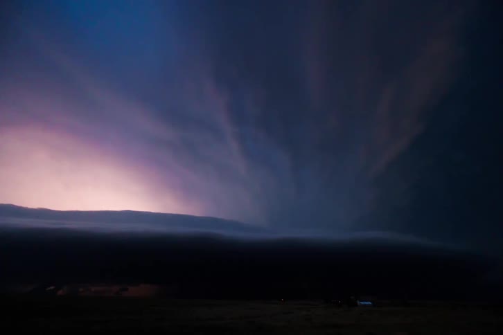 Lightning flashes during the storm