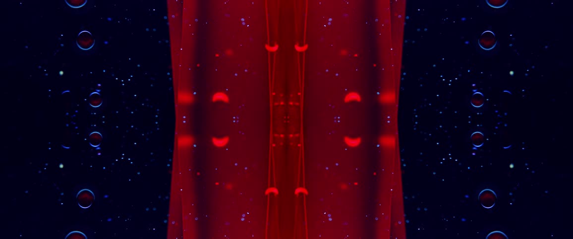 Red and blue liquid in abstract movements