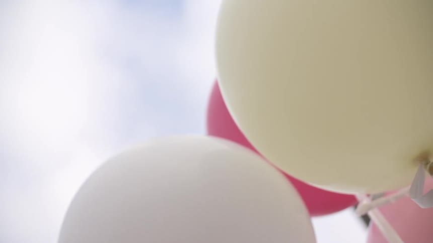 Colorful balloons floating in the breeze