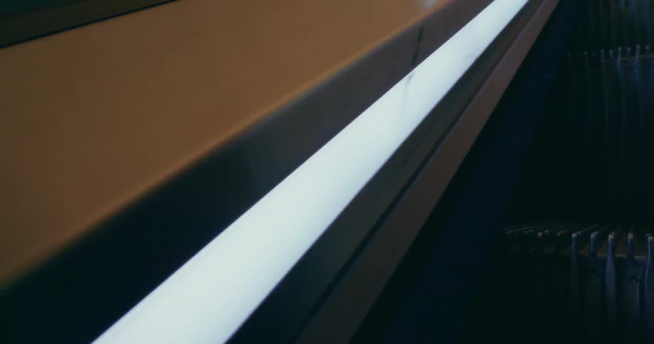 The escalator is moving
