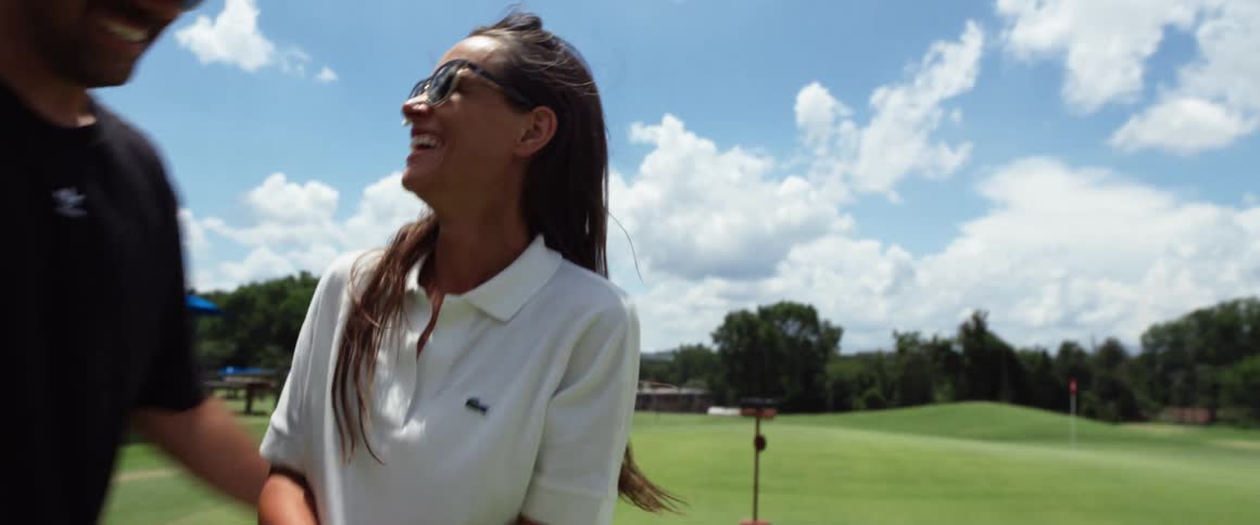 People having fun on a golf course