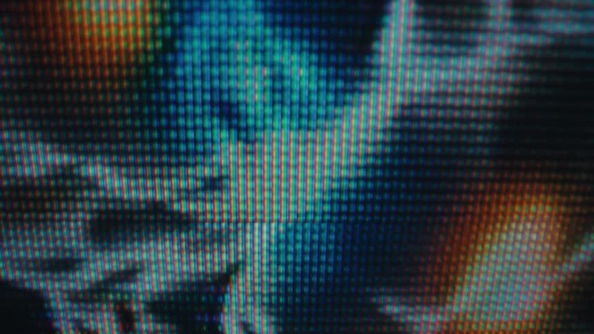 Neon object being displayed on a screen