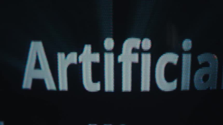 Words move across the television screen