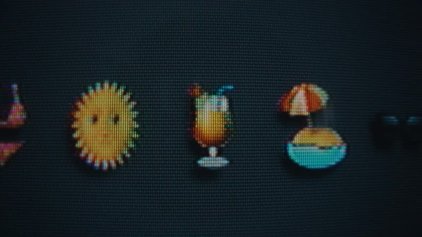 Screen displaying emojis