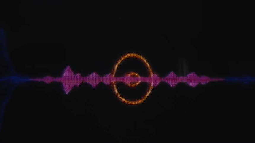 Screen displaying sound beats with ripples