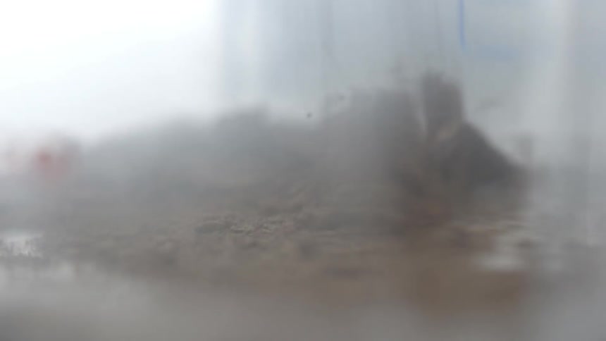 Chocolate is falling into the container