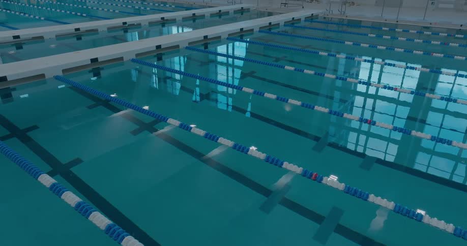 A large indoor swimming pool