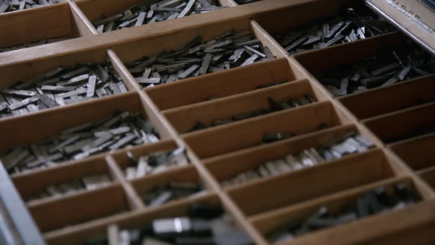 Typesets fill the small slots in the container