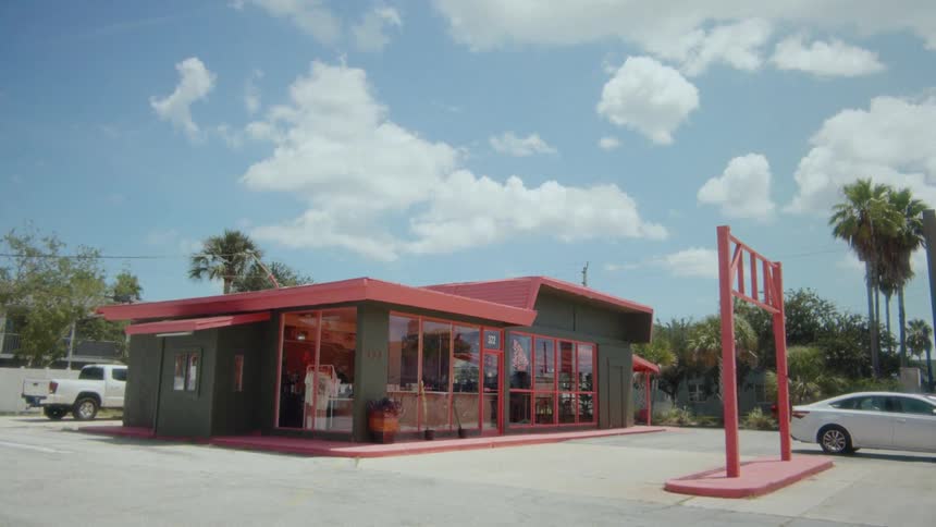 The outside of a small building