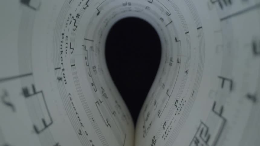 The page is covered with words and music notes