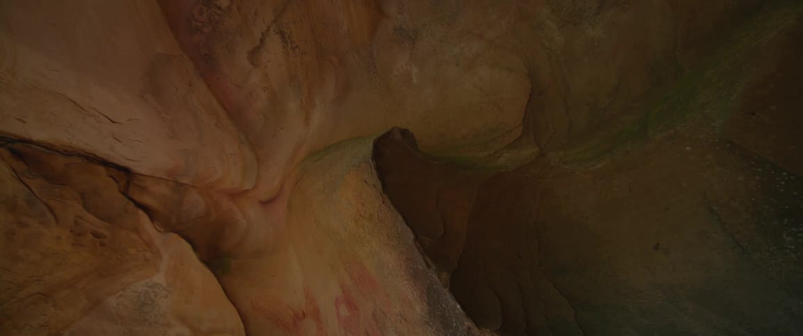 A cave opening inside a mountain