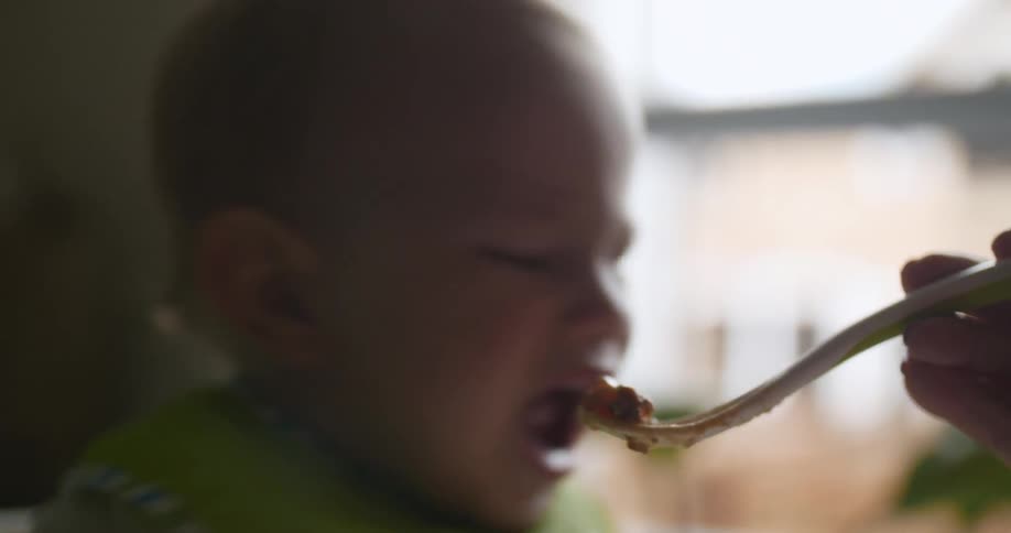 Infant not wanting the food being offered