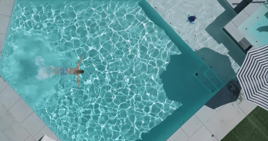 Woman swimming in a pool