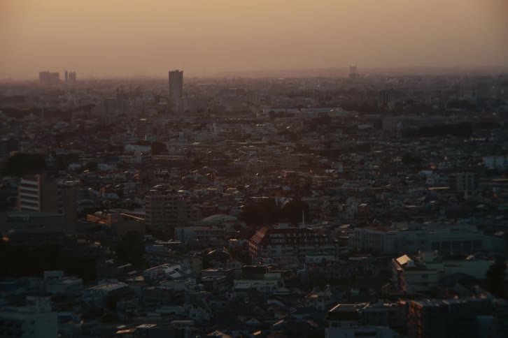 Urban city at dawn