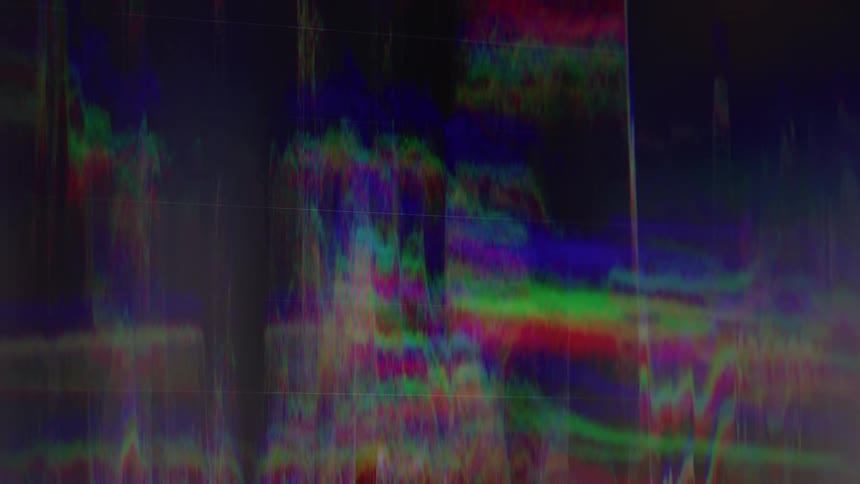 The distorted image has rainbow colors