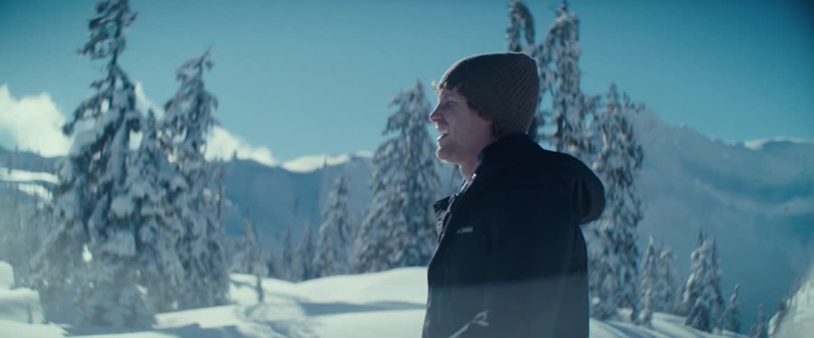 Man walking on a snowy mountain