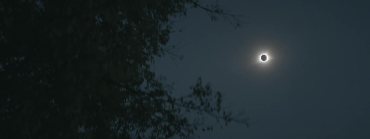 The eclipse has a bright circle around the black moon
