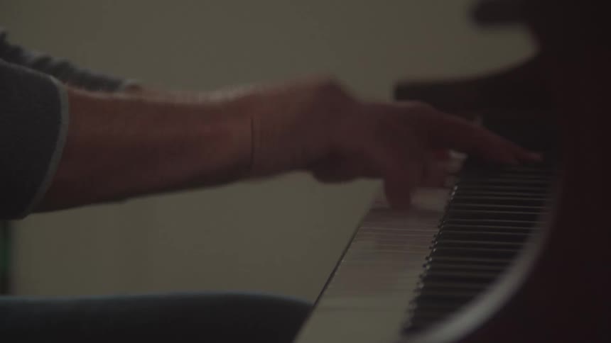 A person playing piano