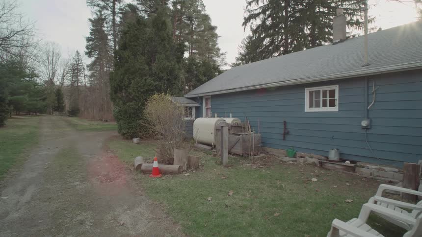Large trees are around the home