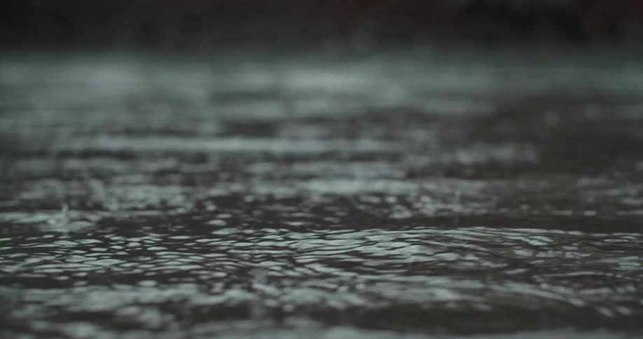 Rain is pouring into the stream