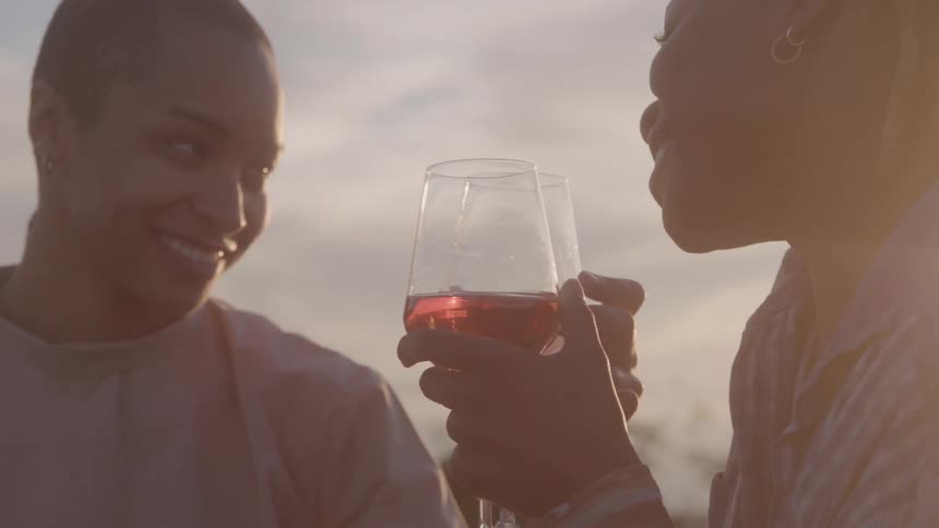 A couple having a toast