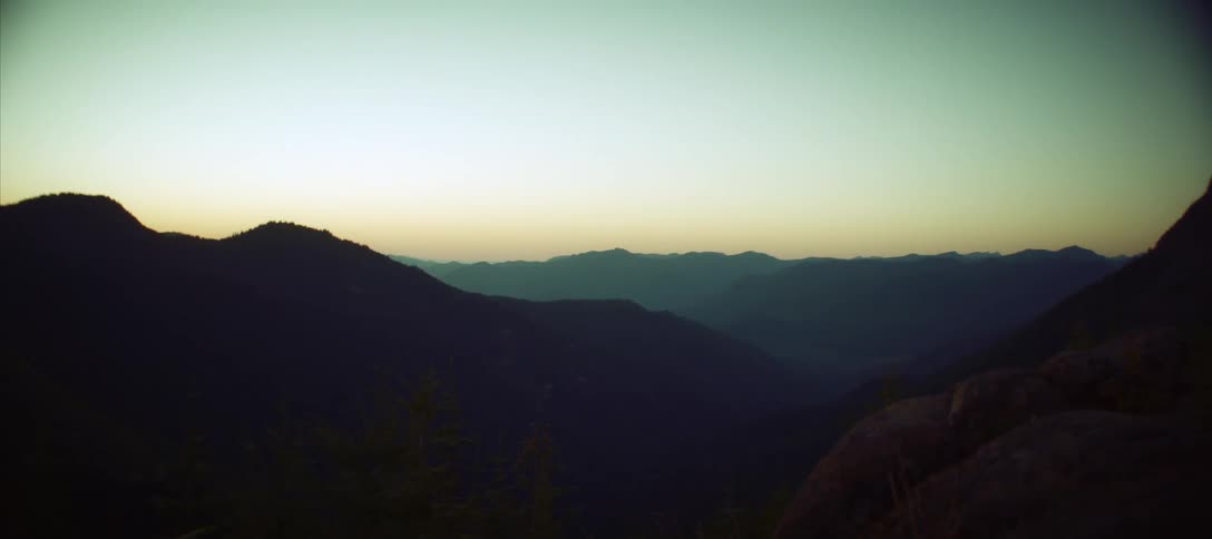 The tent is set on the mountain top