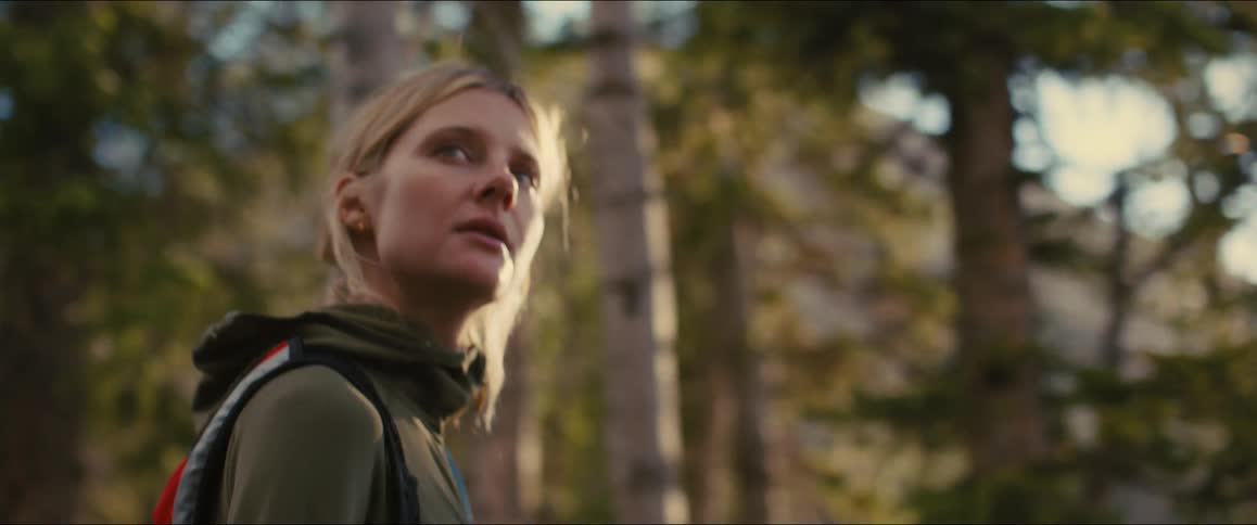Woman hiking in the forest