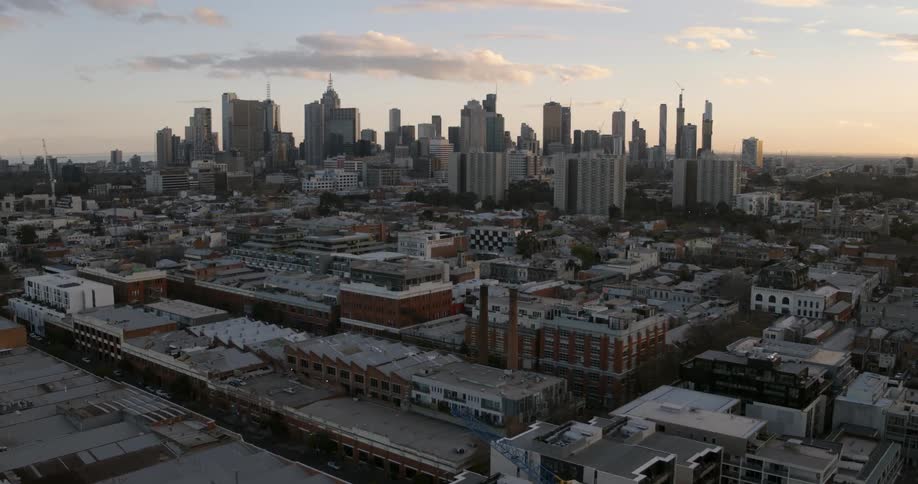 A view of a large city and its buildings