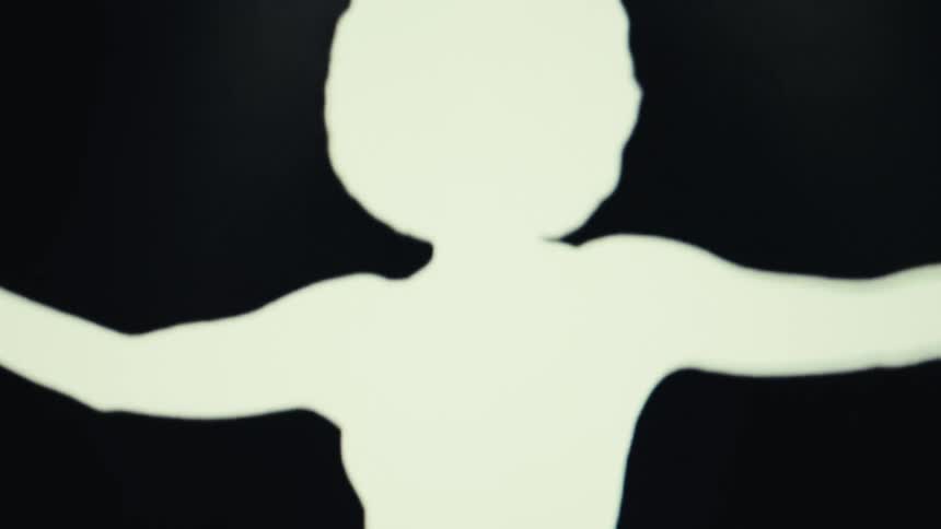 White silhouette of a dancing woman