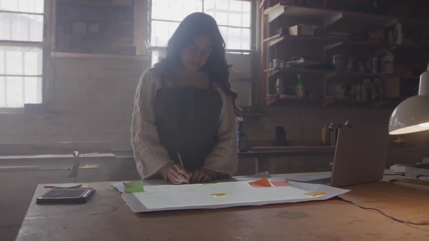 A woman in a workshop