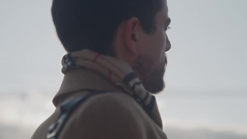 Bearded man outdoors